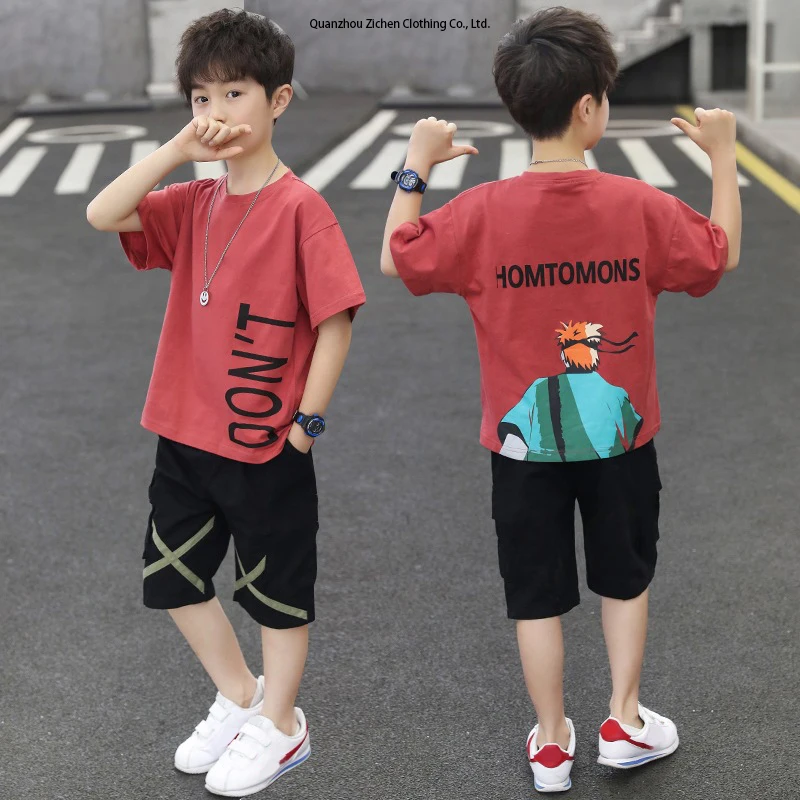 Boys Clothing Sets Summer Casual Outfit T-shirt + Pants Boys Clothes Children Clothing Suit Kids Tracksuit Teen 6 8 9 10 12 Year