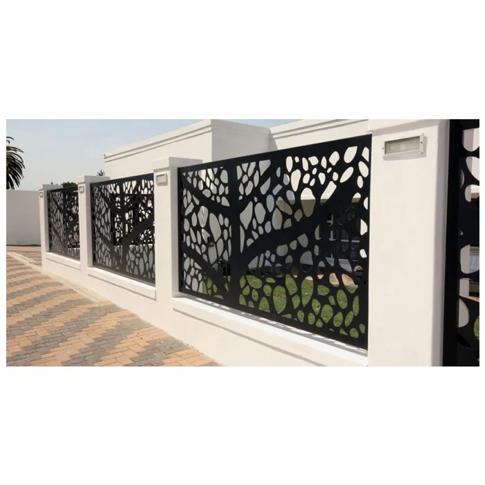 Garden Fence Decoration Commercial Laser Cut Metal Fencing Panel and Exterior Enclosures Decorative Laser Cutting Aluminum