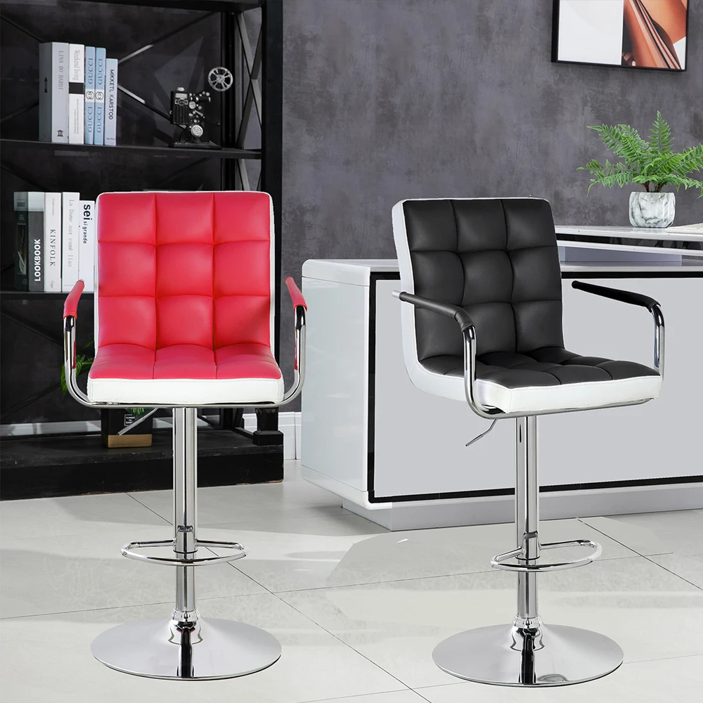 Bar Stool Modern Swivel Adjustable Metal High Counter Barstool Luxury Armrest Bar Chairs With Armrest