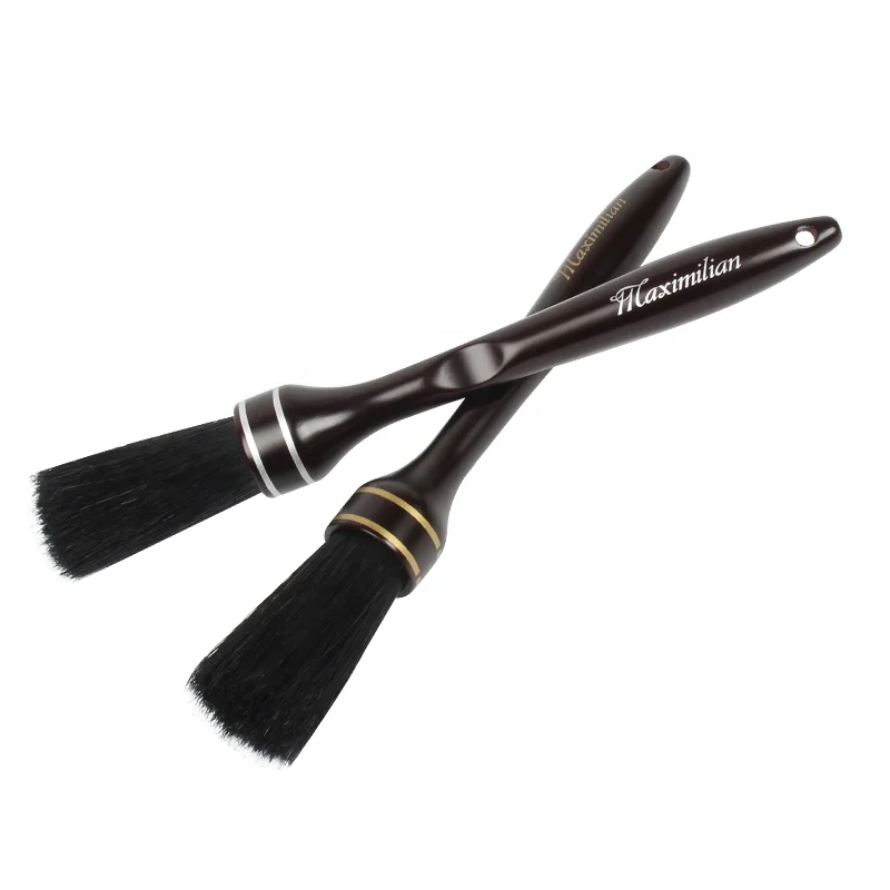 Factory Wholesale Wood Handle Hog Hair Car Air Condintioner Cleaner Brush Car Interior Brush Car Detailing Brush