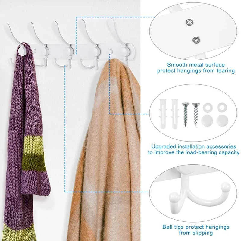 Stainless Steel Wall Hook For Coat Rack Towel Hanger Metal Bathrobe Bathroom Entrance Storage Rack
