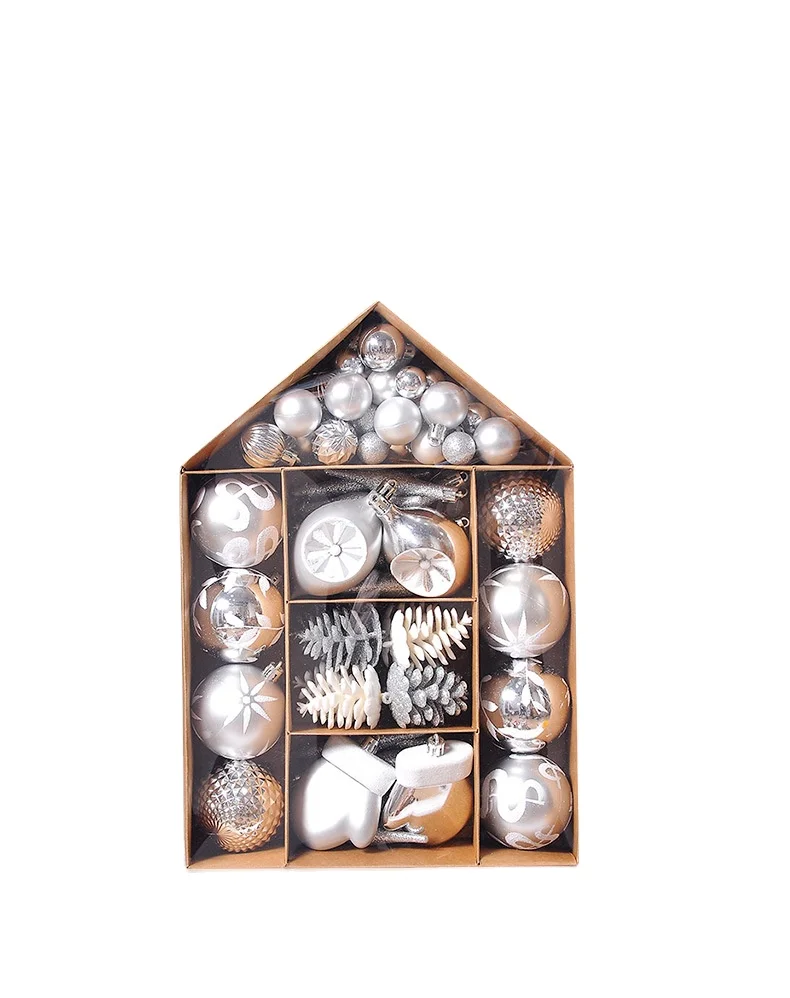 70pcs  New Christmas Ball Mixed Painted Electroplated Christmas Ball Set Christmas Decorations Gift Package