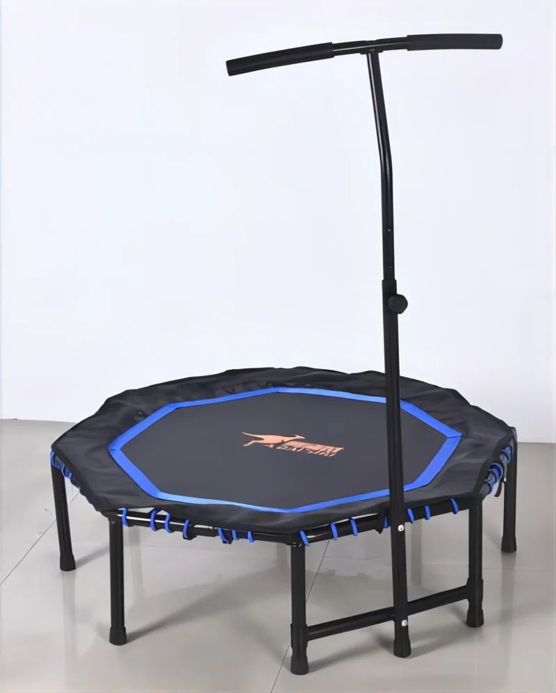 40 Inch Octagonal Trampoline With Adjustable Handle Bar Folding Durable Bungee Jumping Cardio Training Bounce Bed