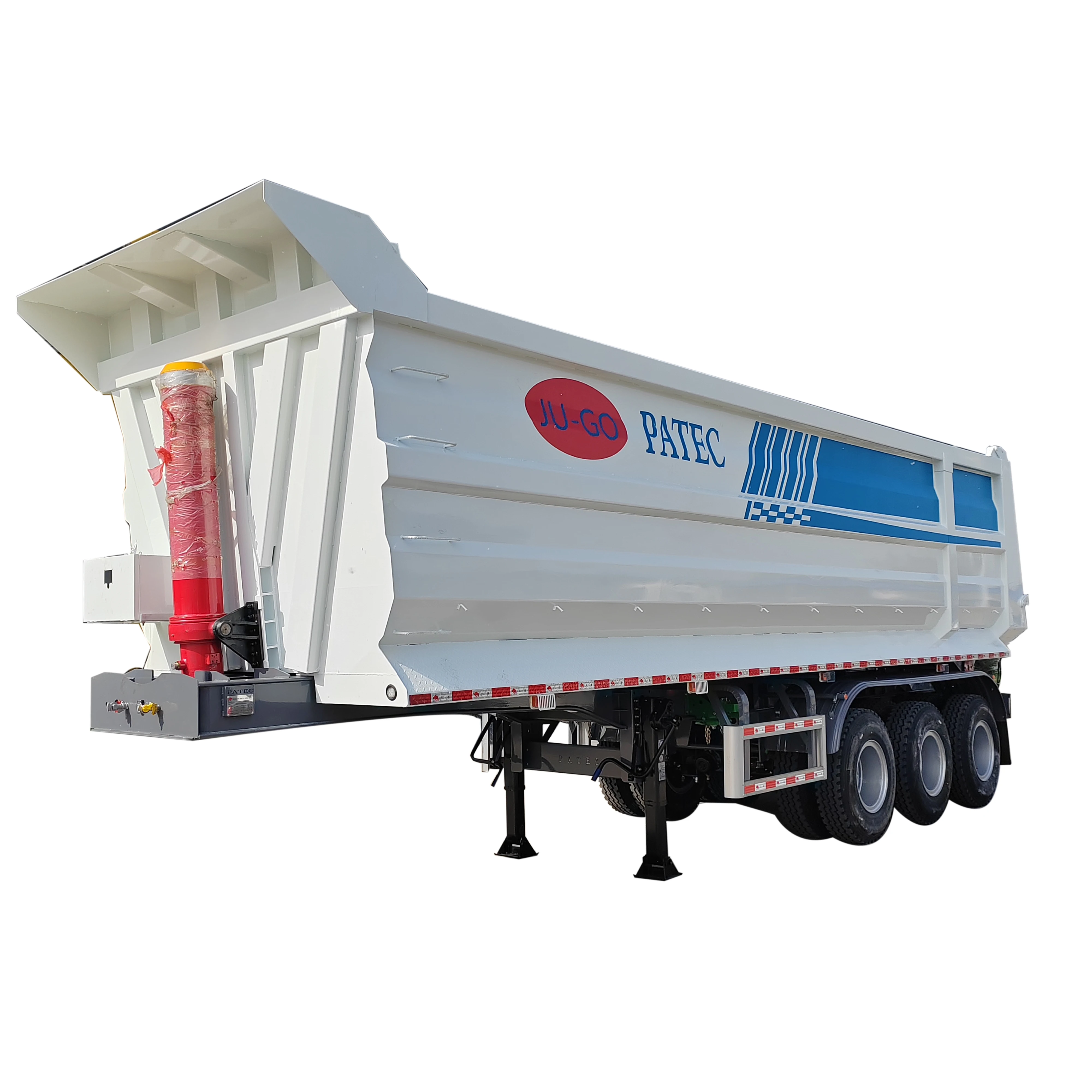 PATEC brand factory product hydraulic rear tipper 3 axle 100 ton T700 cargo box tipper trailer for sale