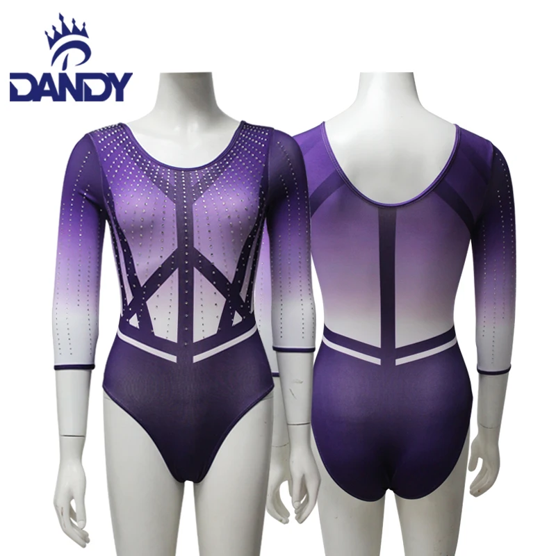 Professional Custom Performance Leotard Kids Sleeveless Sublimation Gymnastics Costumes Women Nude Dancewear Gymnastics Girls