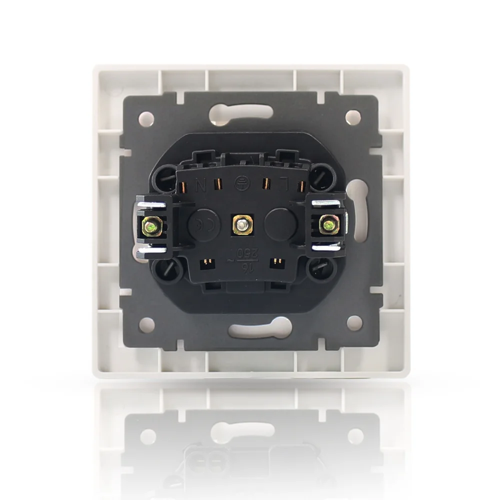 220-250V 10-16 Amps White Black Grey Gold Color Flame Retardant Plastic Panel EU Type German Standard Schuko Wall Socket
