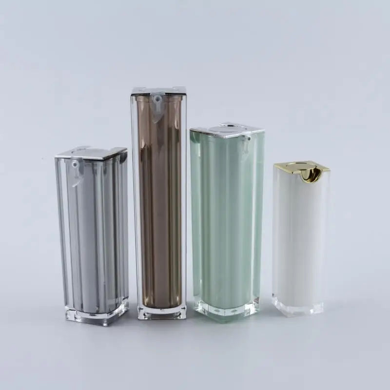 Square Bottom Plastic Bottles  Empty  Acrylic Lotion  bottle  Customized  Cosmetic Packaging