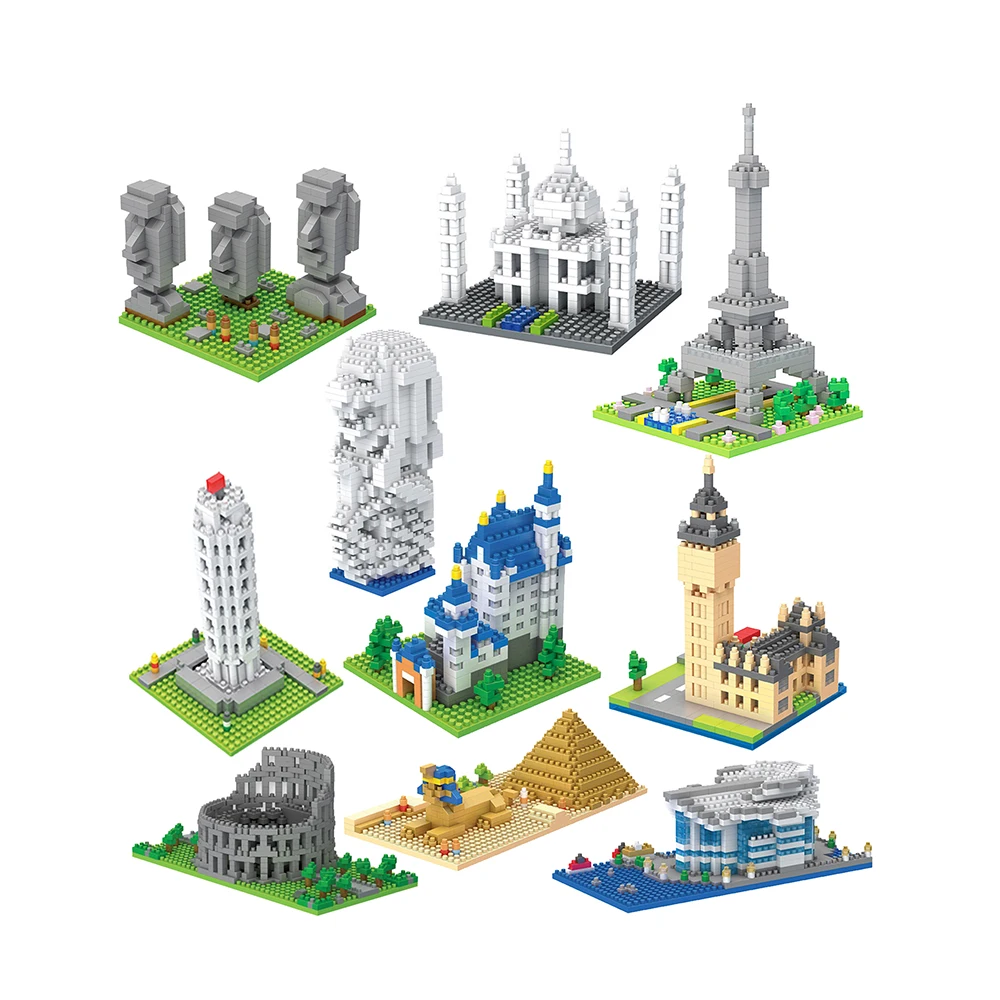 8400-8409 Mini World Famous Buildings Model Gifts Micro Nano Blocks DIY Building Blocks Sets Children Educational Toys Kids