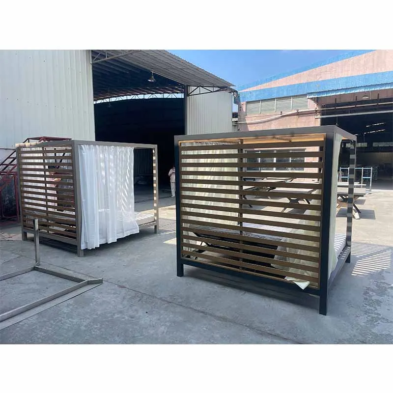 High end quality resort,hotel pool side white aluminum outdoor daybed with canopy sunbed outdoor furniture