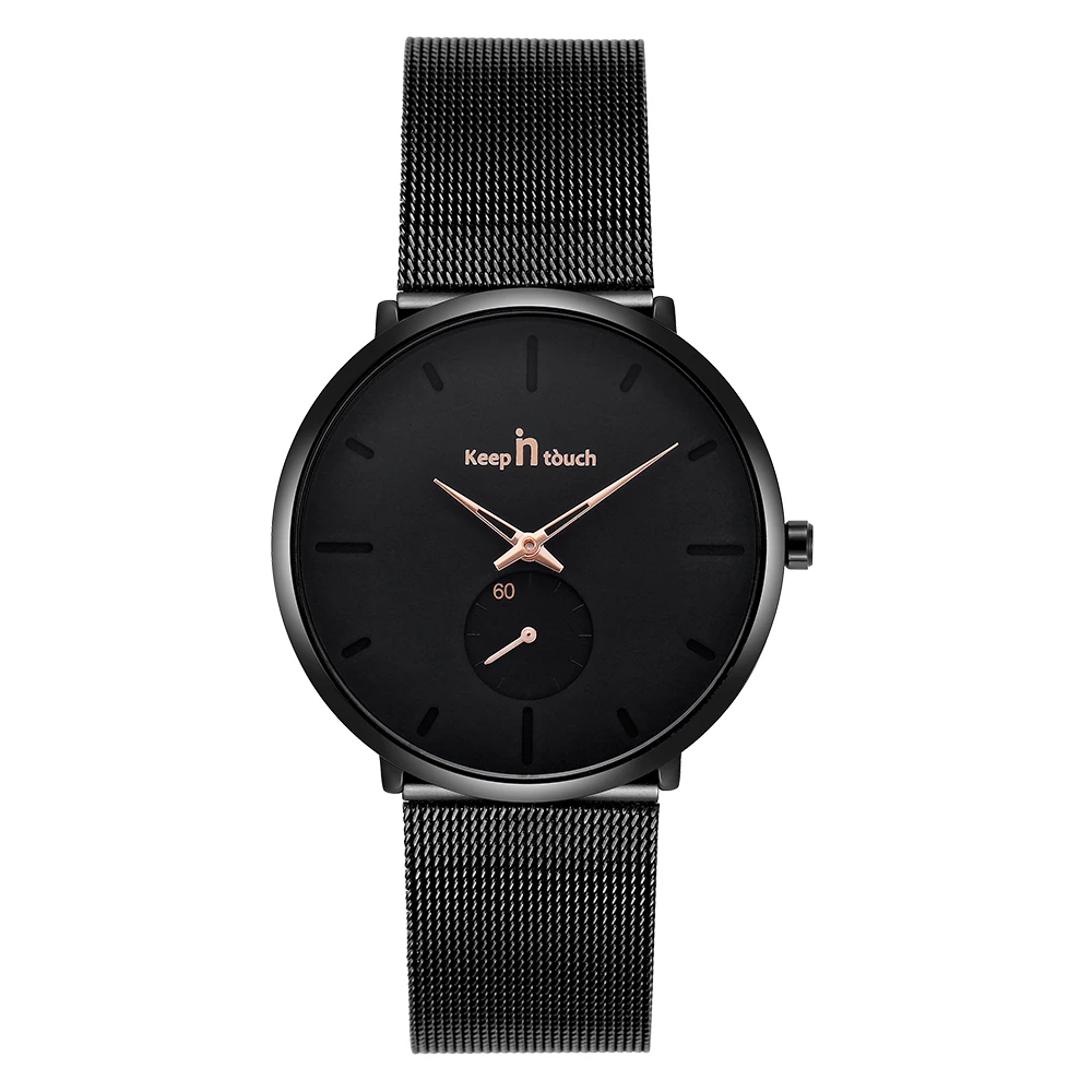 Fashion men minimalism watches shark mesh strap ultra thin man wrist watch