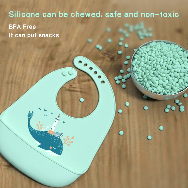 Wholesale Bpa Free Silicone Baby Bibs Cotton Waterproof Custom Printed Oem Blank Silicone Baby Bib