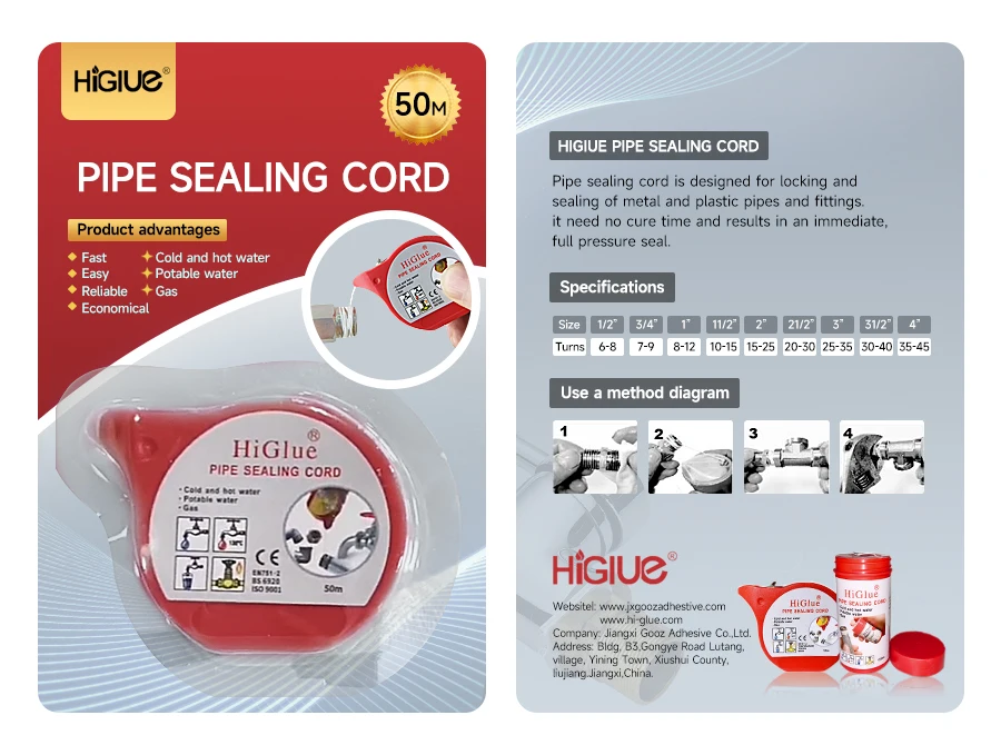 150m string Pipe Thread Sealing Cord piping Cord ptfe Sealing Cord EU market