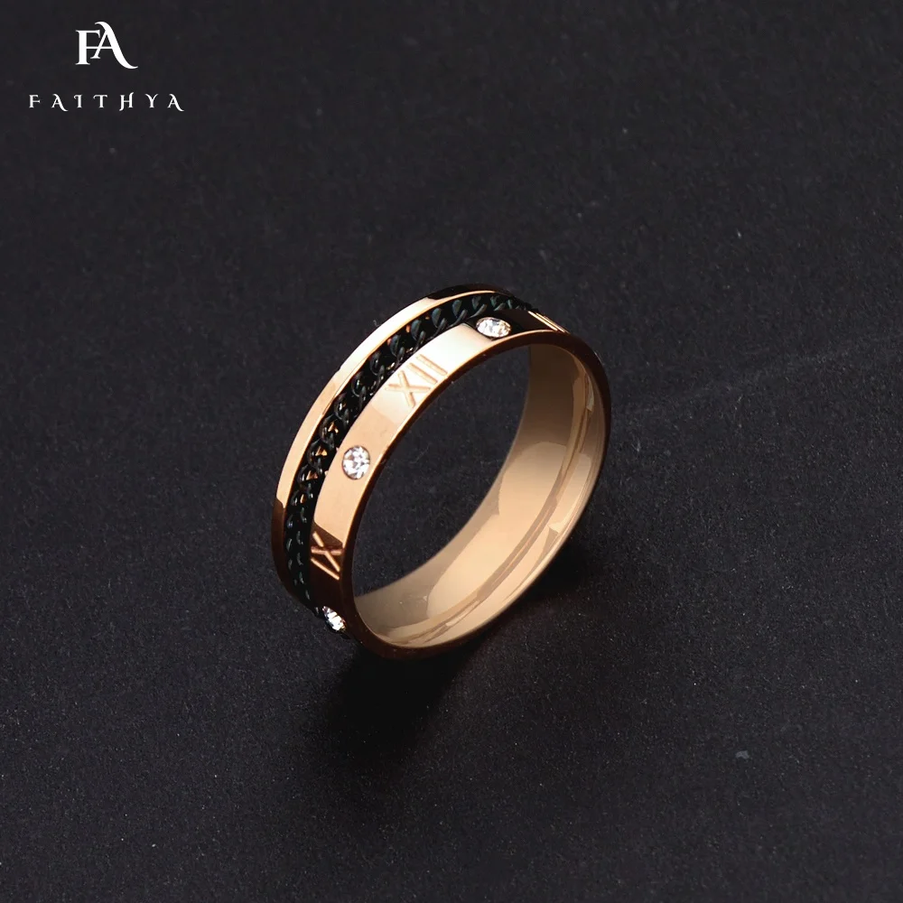 Роскошное кольцо FR2483 дизайнерское из нержавеющей стали с римскими цифрами