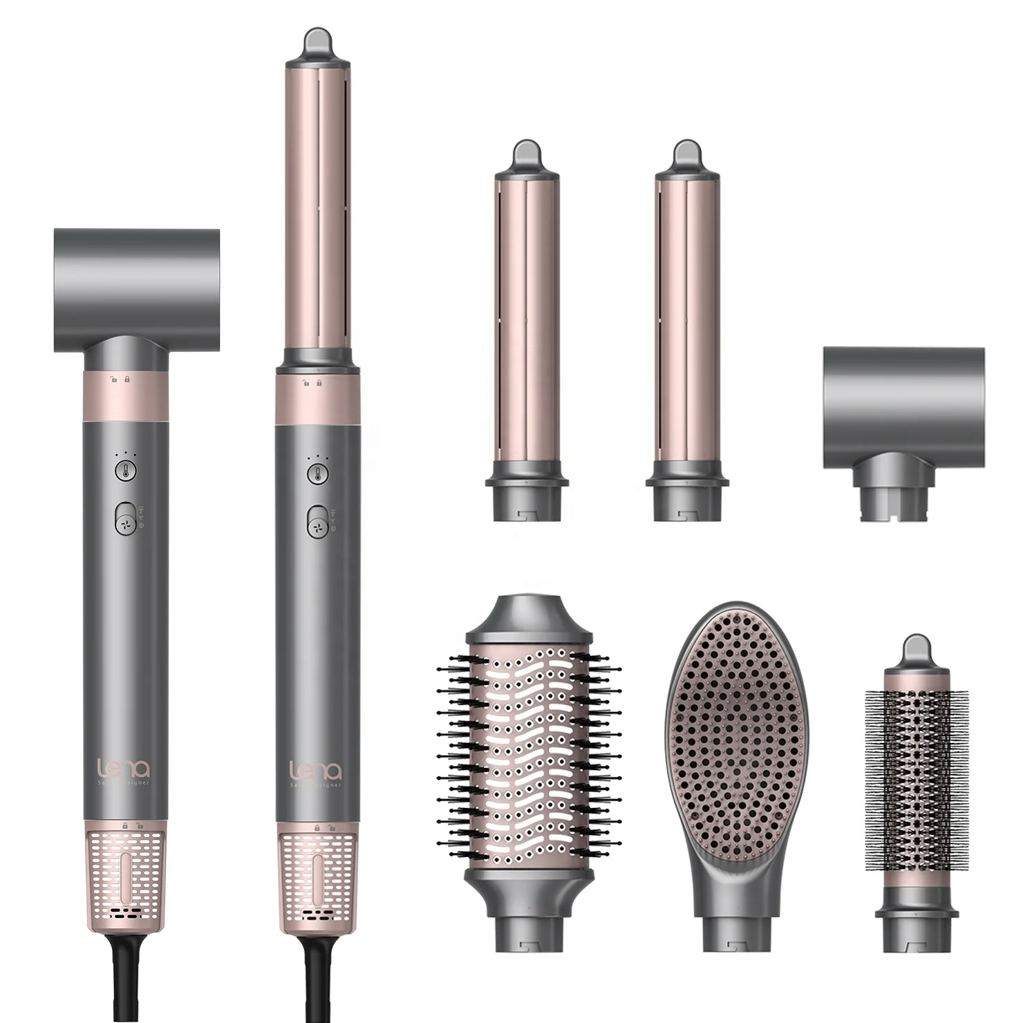 Lena High Speed Hot Air Auto Wrap Curler Blow Dryer Comb Ionic Brushless 5 in 1 Hot Air Brush Hair Dryer Styler Curler