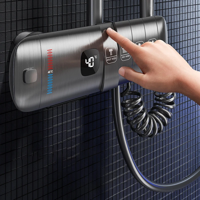 Набор для душа RTS пианино, цифровой, умный, уникальный дизайн, термостатический смеситель для душа, набор ключей для пианино и ручной душ с 4 клапанами