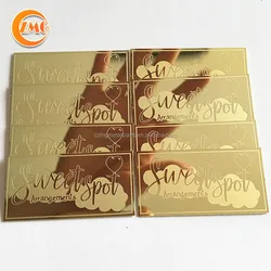 high grade custom shape shiny/matte engraved gold mirror metal stickers personalized metal logo label tag