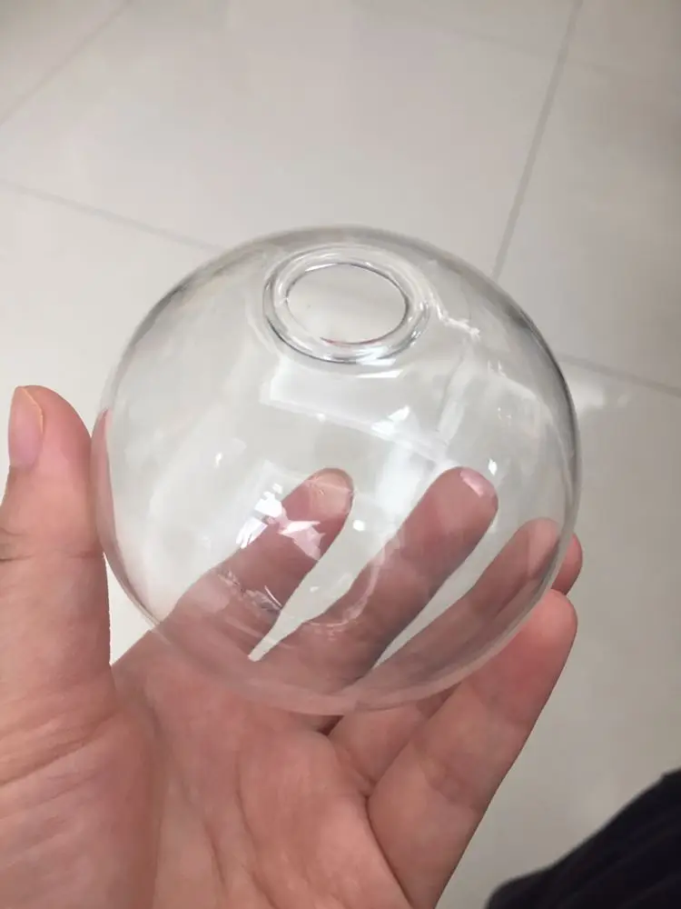 Wholesale Blown Clear Hollow Crystal Glass Globe Sphere Lampshade Lighting Lamp Covers with Hole Openning
