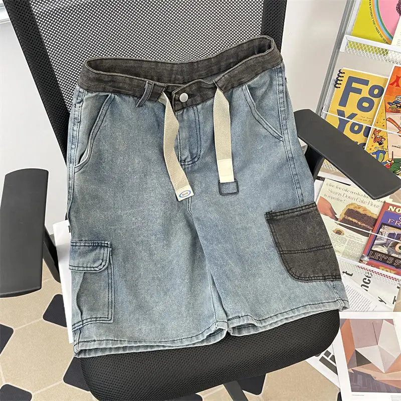 Wholesale summer fashion casual denim shorts straight vintage denim jean shorts men