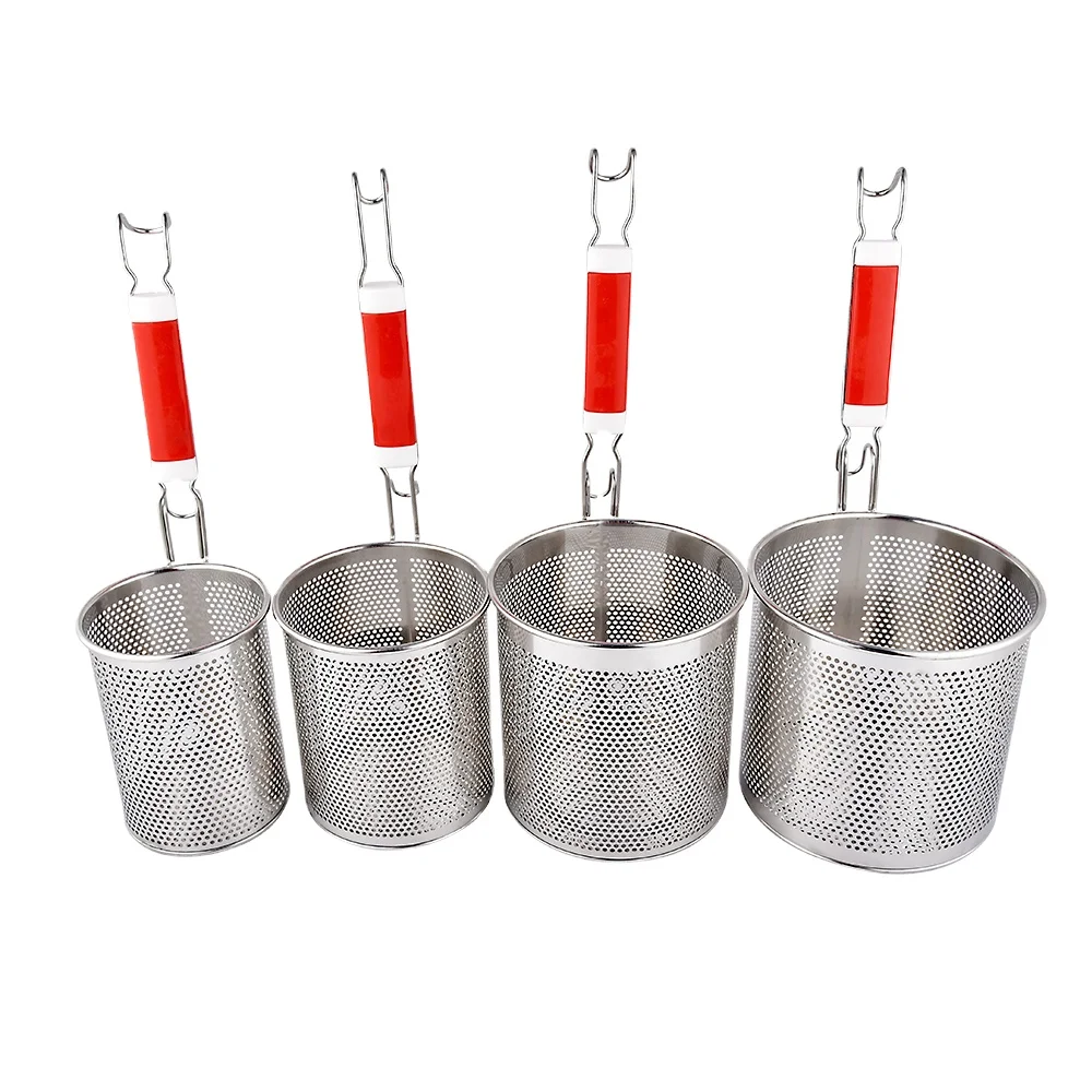 Best selling stainless Steel Strainer Basket With Wooden Handle Fine Mesh Food Skimmer Kitchen Pasta Dumpling Noodle Sieve