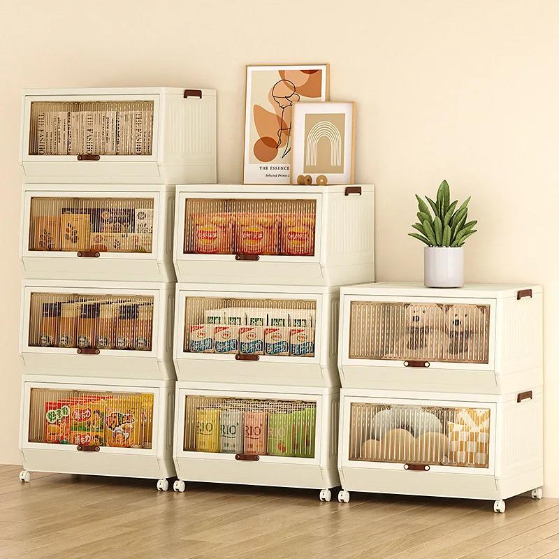 2024 Household Luxury Classic Design Foldable Plastic Storage Box with Handles Space Saving & Lock