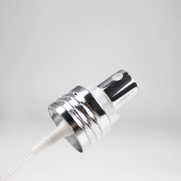 Shiny silver gold aluminum perfume screw thread mist sprayer pump for perfume bottle manufacturer/wholesale