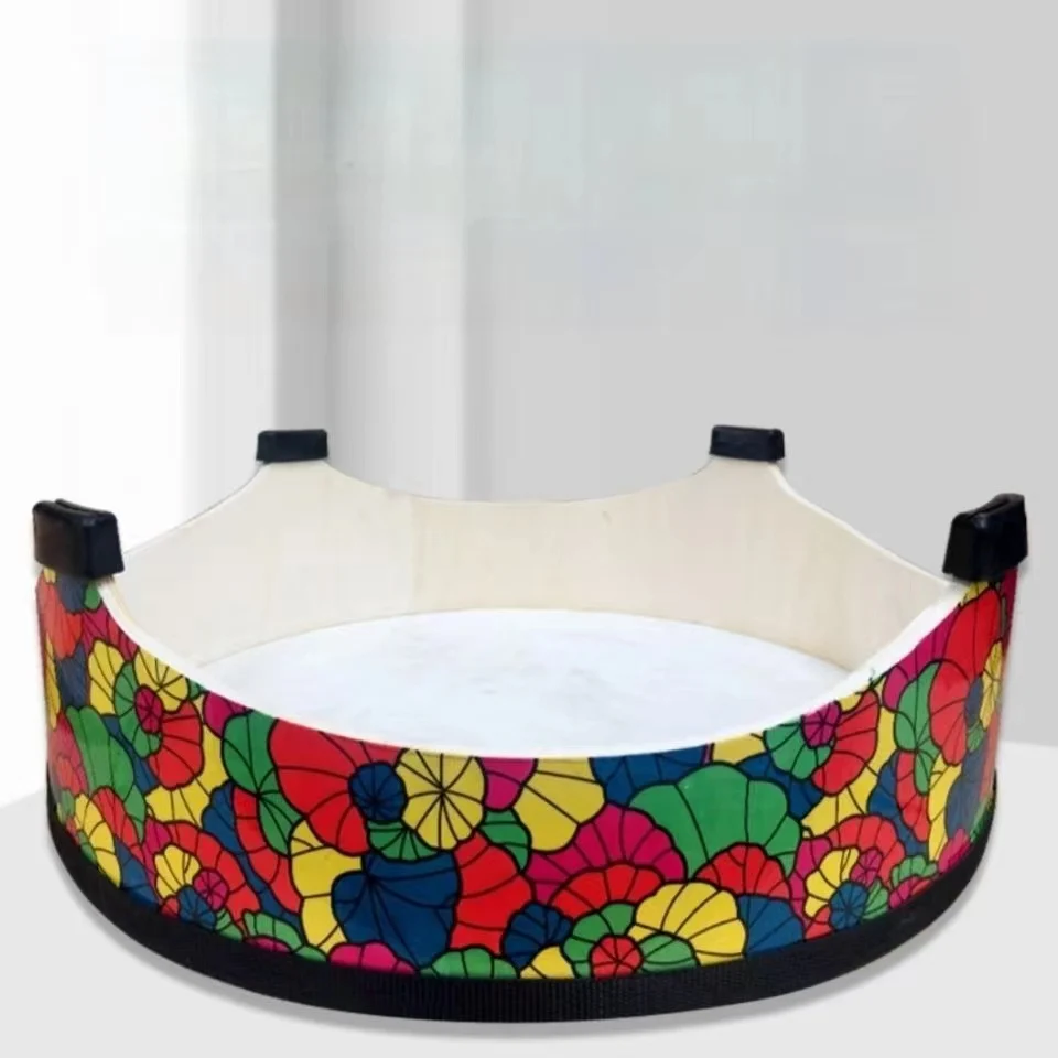 PreSchool Wooden Sheepskin Earth Drum Set Music Percussion Instrument Teaching Aids Floor Tom Low Ton Bass Drum Bobbing drum