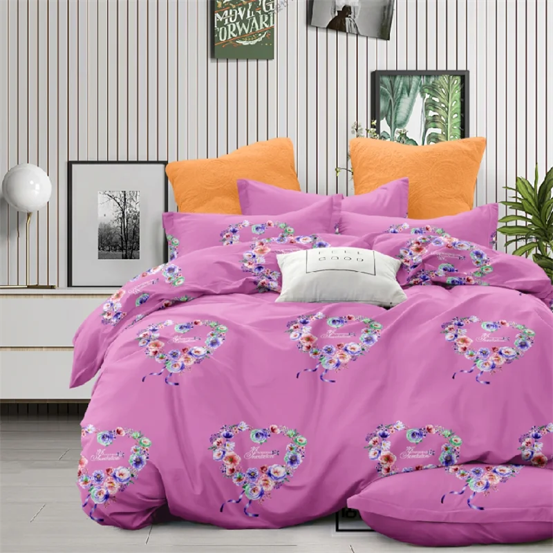 Cute mountain design print bedsheet material 100 polyester microfiber polyester woven fabric