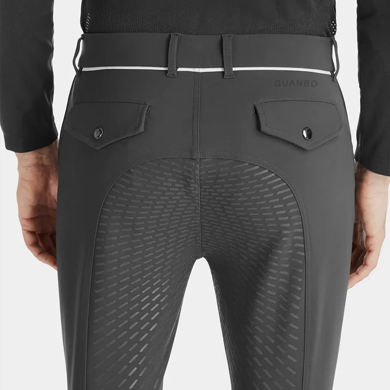 Customized Logo Man Riding Shona Denim Knee Patch Breeches Full Seat Silicone Different Sizes For Men