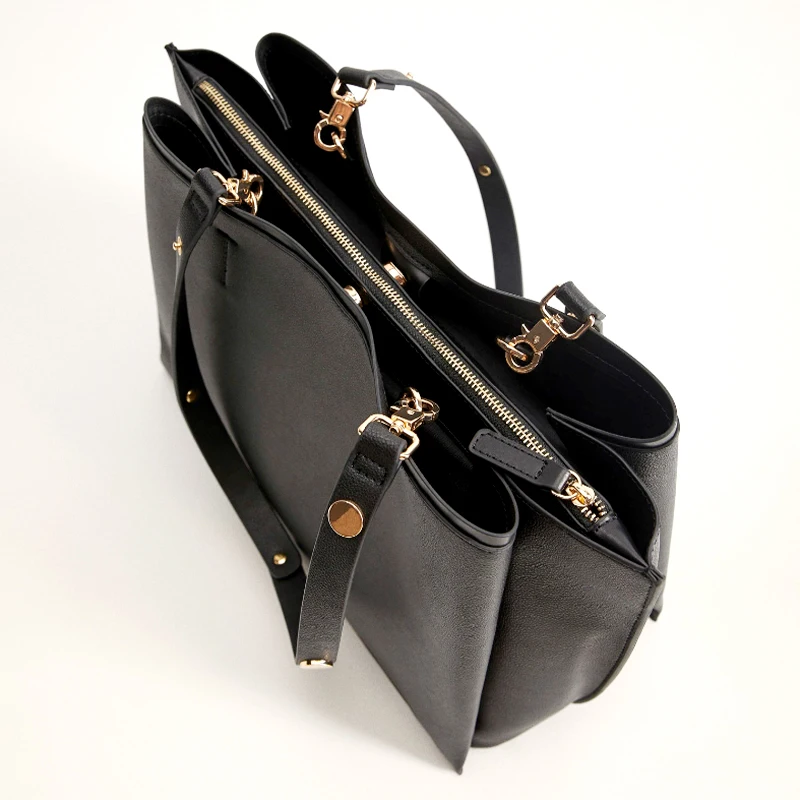 Alibaba wholesale pu leather bag classy designers customized large capacity business style tote bag