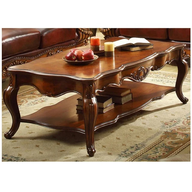 home furniture traditional wooden tea table coffee brown for living room