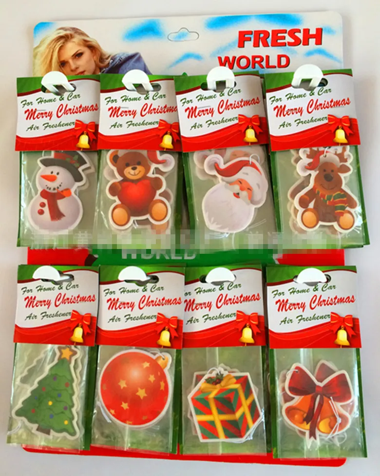 Wholesale Christmas Perfumes And Fragrances Classic Printing Scents Sachetsbag Paper Custom Logo Car Hanging Air Freshener
