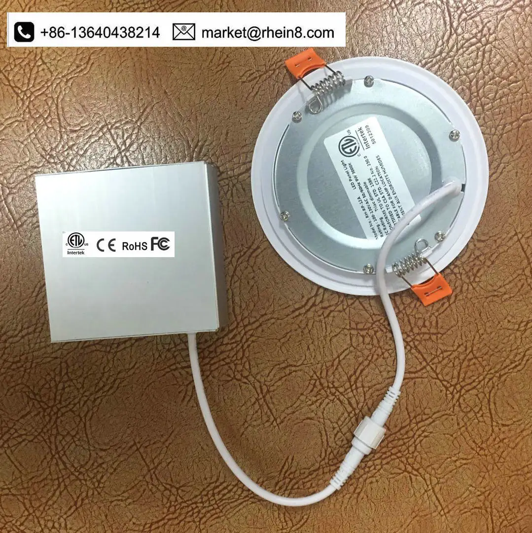 
ETL dimmable round led light panel 9W 12W 15W 4/6/8 inch led retrofit recessed downlight with J-box 