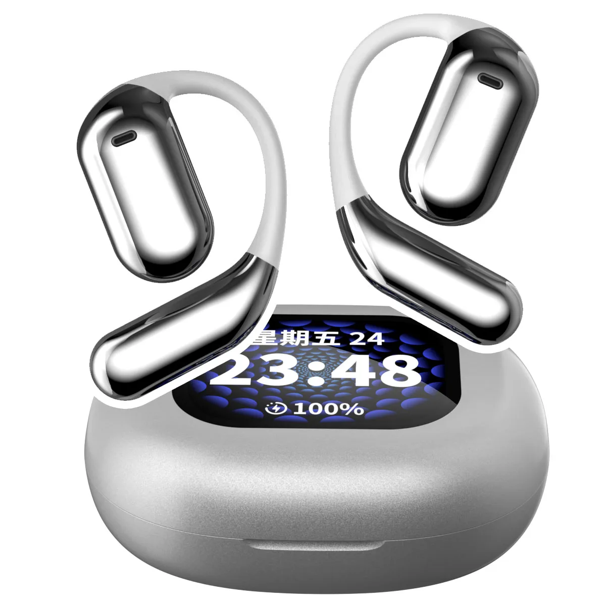 OWS on-ear wireless earphones with screen Air Q16 Pro max blue tooth earphones headphones touch control screen gaming earphone