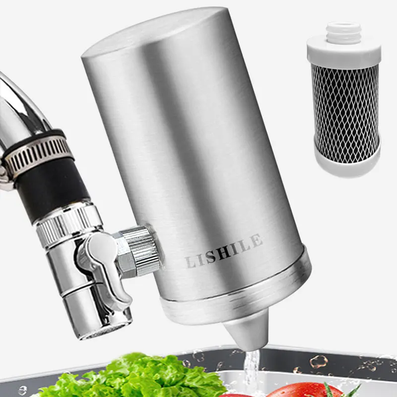 stainless steel Cartridge Brushed Tap Water  Filter  water purifier case  For Household Kitchen Bathroom faucet Filter