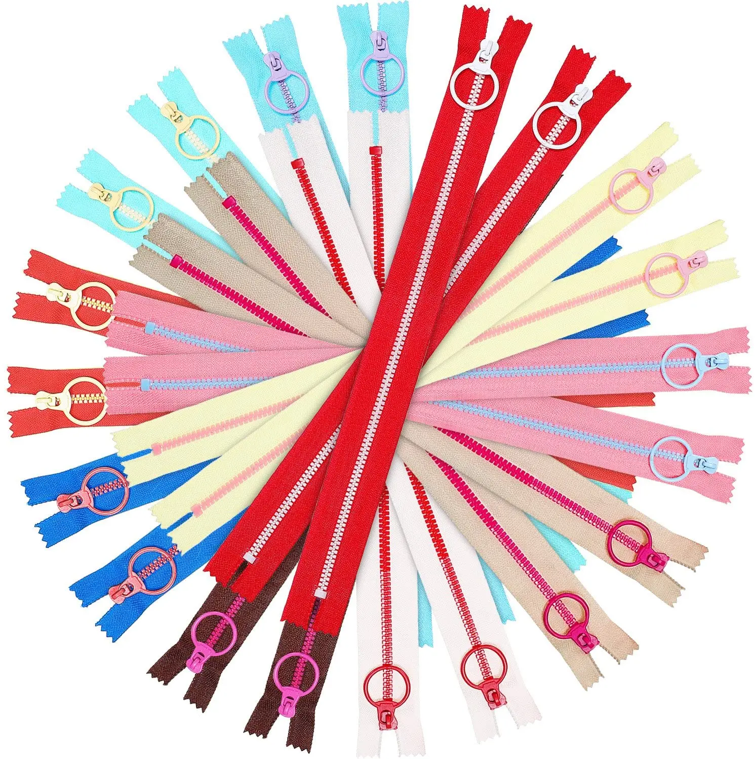 Custom Resin Zippers Plastic Bag for Home Textile Shoes Garment Auto-lock Rainbow Color 7-15 Days Large End Customized Color