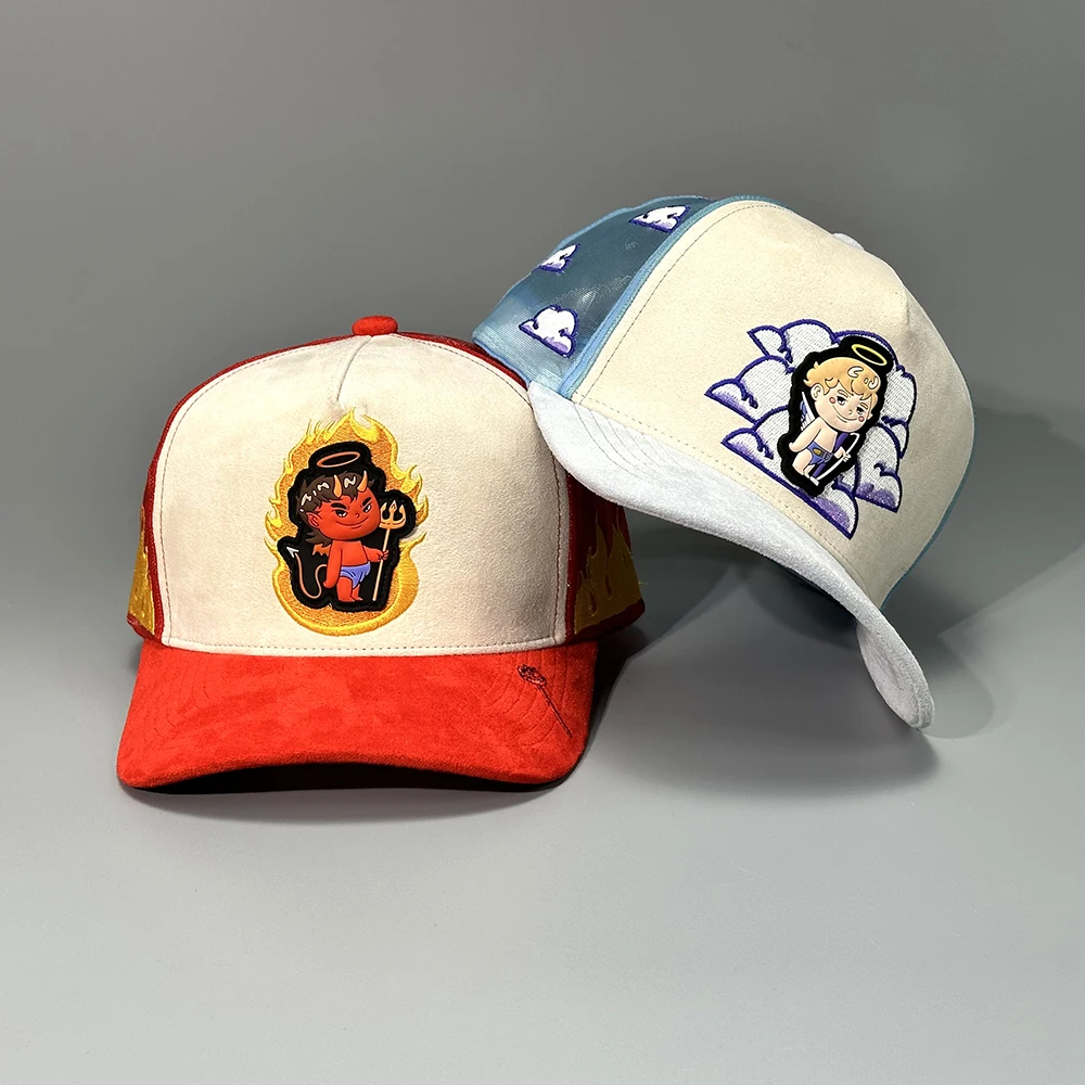 Custom Design vintage 5 panel custom embroidery logo casquette de baseball cap hats wholesale suede trucker hat