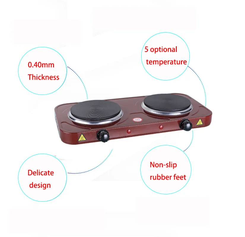 Best 220V double electric hot plate for cooking with CE CB GS