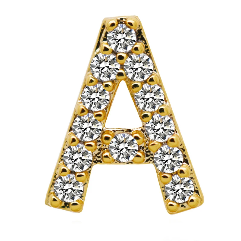 Blues RTS custom name Iced Out 26 Initial Letters Alphabet Zircon Gold Single teeth Grillz for Men Hip Hop Jewelry