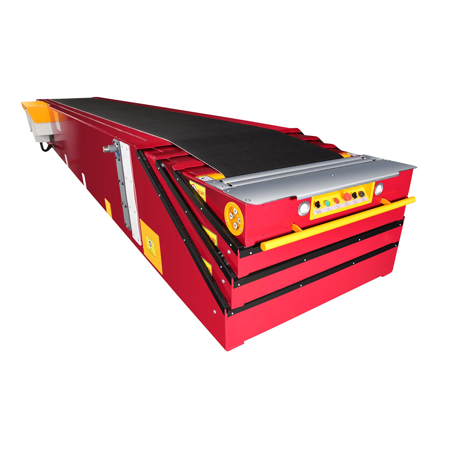 4 section belt conveyor system for truck loading