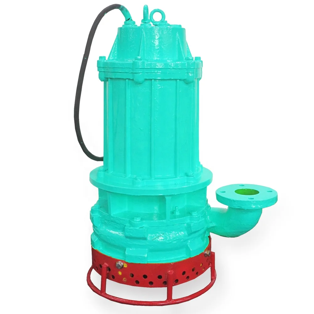 Heavy brand submersible dredge pumps at work with excavators coupled to the agitator