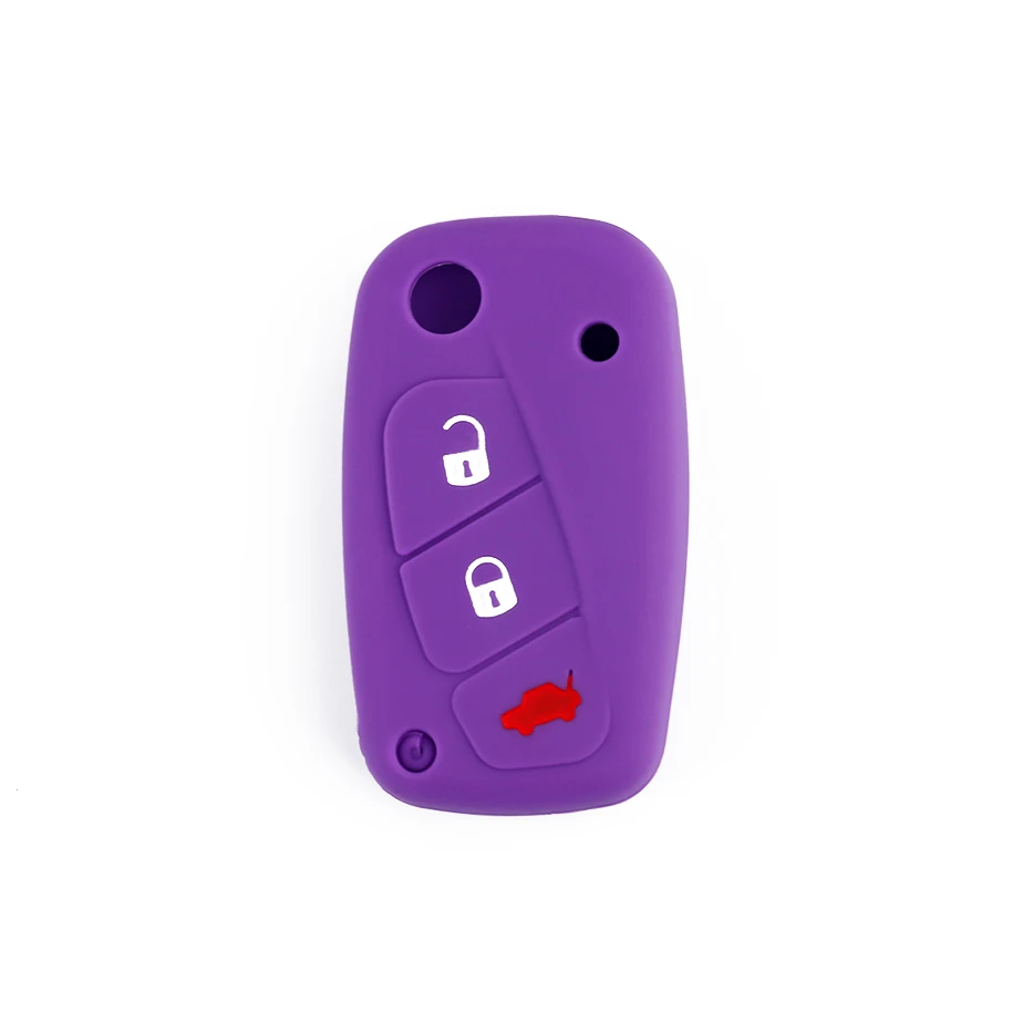 Силиконовый чехол для автомобильного ключа с дистанционным управлением Fiat 500 Panda Punto Bravo Lancia Ypsilon Stilo Ducato Delta складной 3