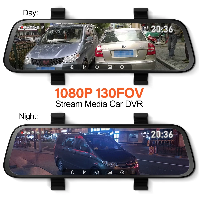 Supplier 70mai Rearview Dash Cam Wide D07 9.35 inches 1080P HD Screen App Control 70mai dual mirror dash cam car dvr