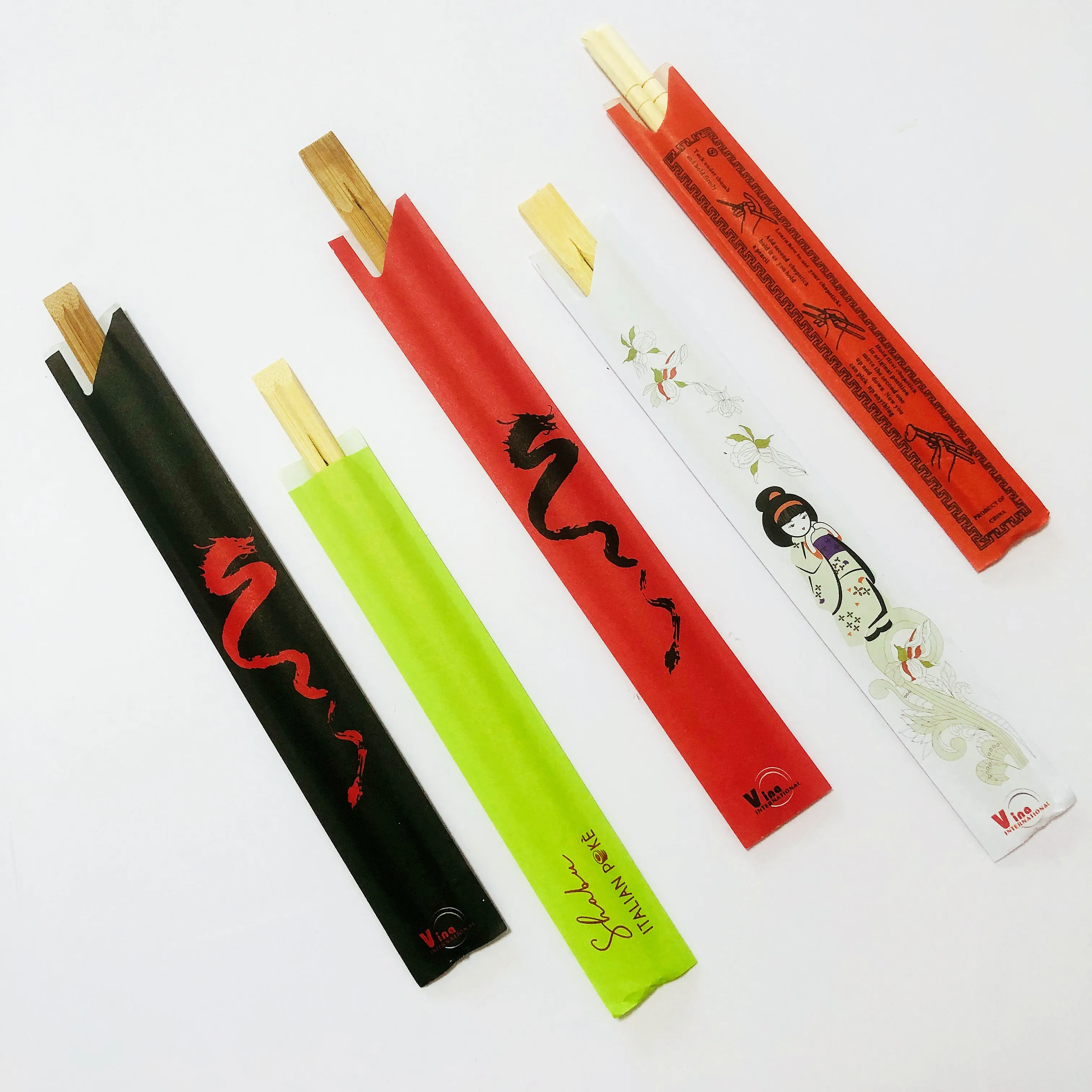 ECO-Friendly New Technique Custom Package Bamboo round twin tensoge Snack Chopsticks