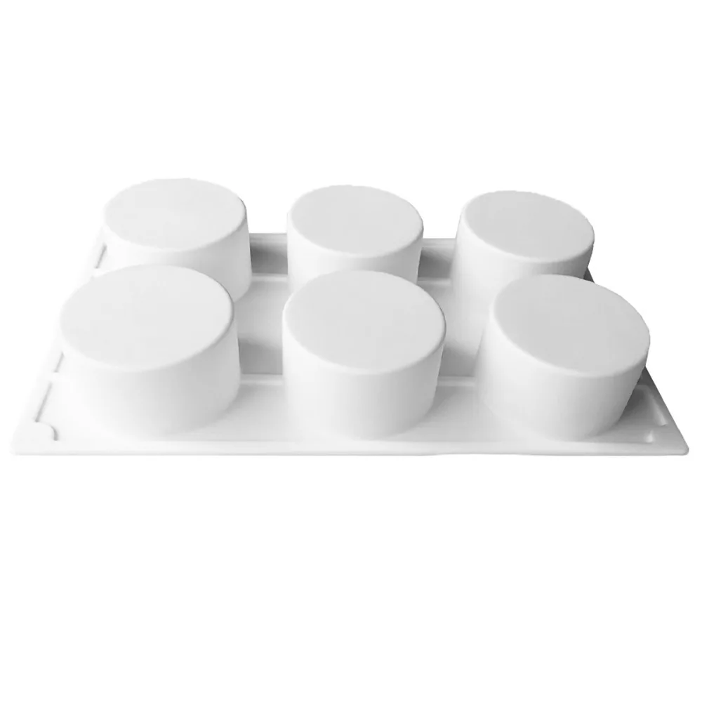 Custom 6 Cavity Deep Silicone Cake Mousse Soap Round Mold for DIY Baking