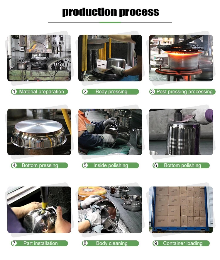 Inox Cooking Set of Surgical Steel Pots With Thermo Control Steel Lid