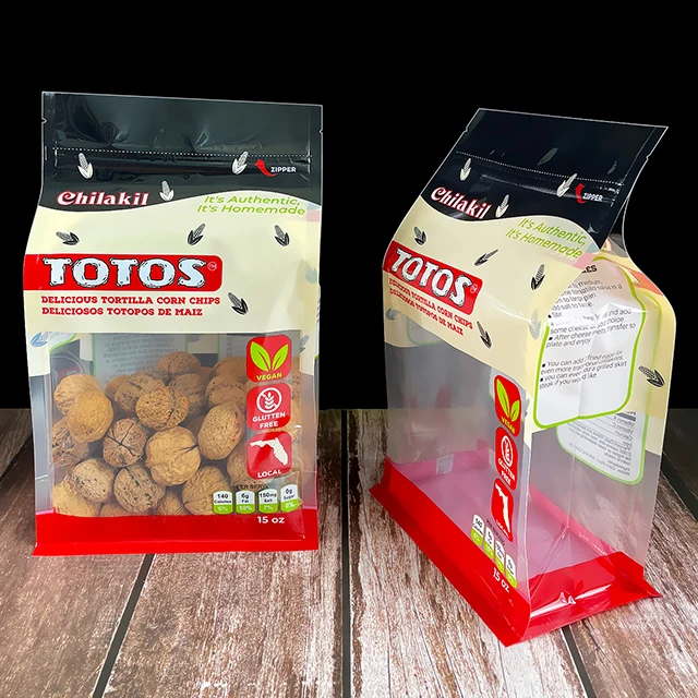 Manufacture Custom Transparent Frosted Flat Bottom Food Grade Cookie Spice Powder Packaging Zipper Plastic Mylar Bag With Logo