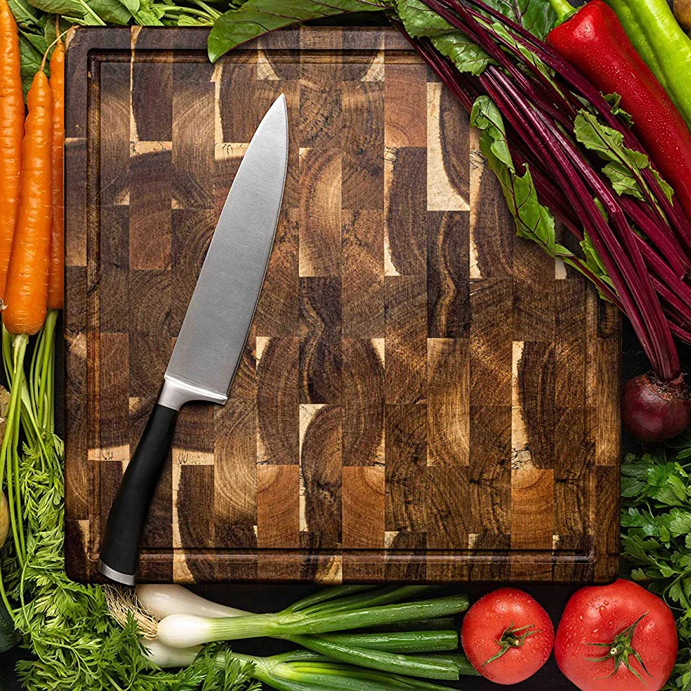 TAOTAOJU cheese board custom high quality steak board with handle solid wood chopping block acacia wood splicing cutting board
