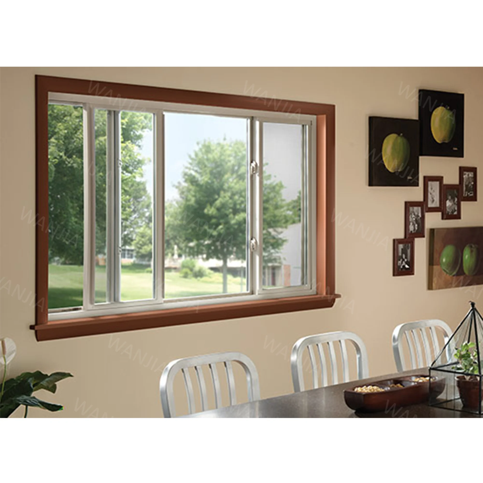 latest american design interior pvc window double layered glass window plastic UPVC window