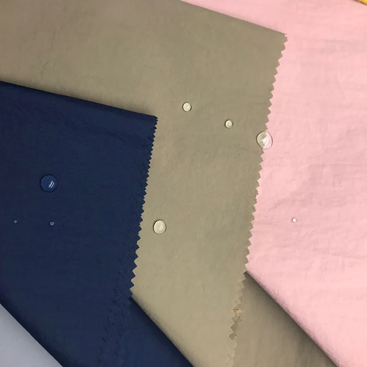 Eco-friendly Windproof Pu Coated Waterproof 100% Nylon Crinkle Jackets Fabric