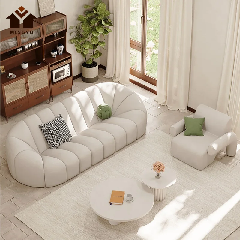Custom Size OEM ODM French Style Floor Sofa Lounge Couch Beauty Salon Easily Maintained Loveseats Sofas Living Room Furniture